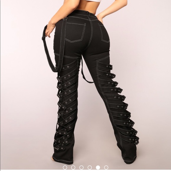 fashion nova buckle jeans